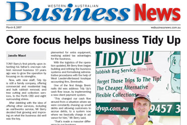 WA Business News Article - Tidy Up